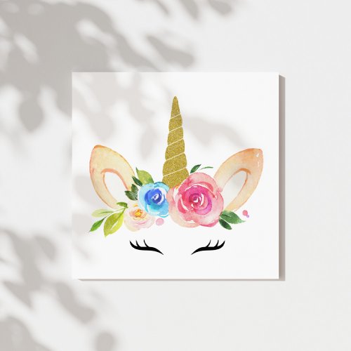 Cute Unicorn Magic Unicorn Girl Nursery Pink Canvas Print