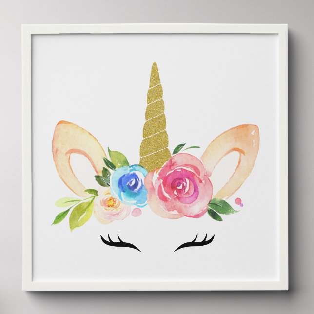 Cute Unicorn, Magic Unicorn, Girl Nursery, Pink Peel And Stick Photo Tile (Front Set)