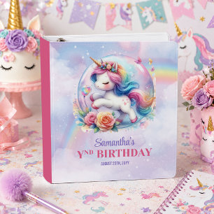 Cute Unicorn Magical Day Girl Birthday Binder
