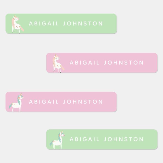 Cute Unicorn Magical Monogram Clothing Labels (Group)