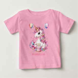 Cute unicorn magical princess girly birthday kids baby T-Shirt