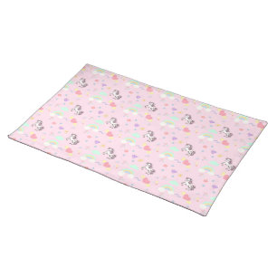 Cute unicorn magical princess girly birthday kids cloth placemat