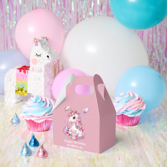 Cute unicorn magical princess  girly birthday kids favor boxes (Party)