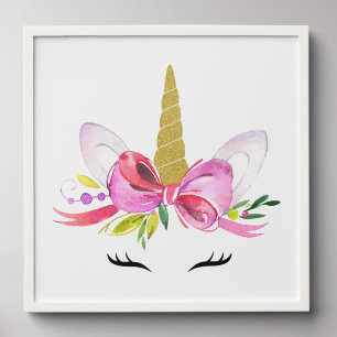 Cute Unicorn, Magical Unicorn, Girl Nursery, Pink Peel And Stick Photo Tile