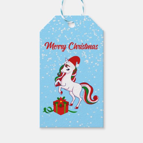 Cute Unicorn Merry Christmas  Gift Tags