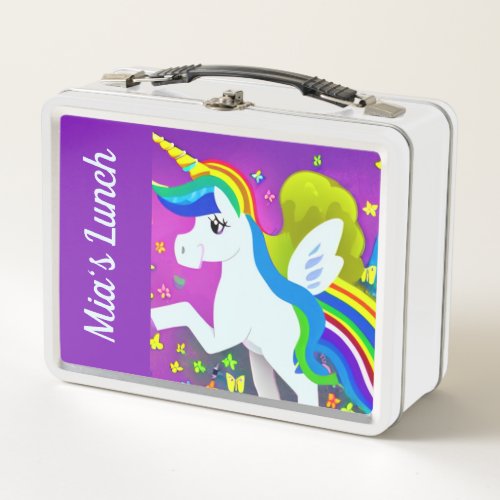 Cute Unicorn Metal Lunch Box