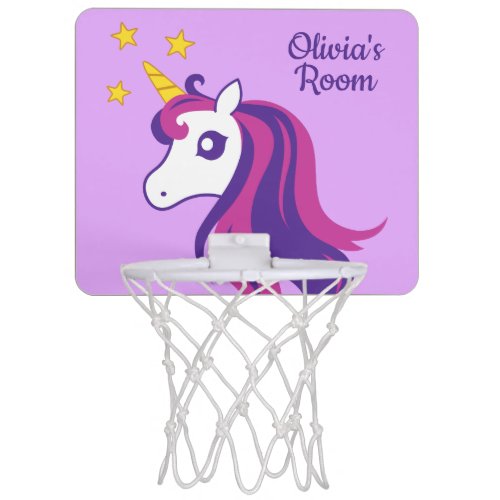 Cute unicorn mini basketball hoop for girls room