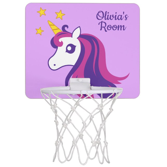 Cute unicorn mini basketball hoop for girl's room (Front)