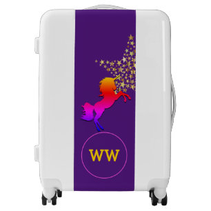 Cute UNICORN Monogram PURPLE Luggage