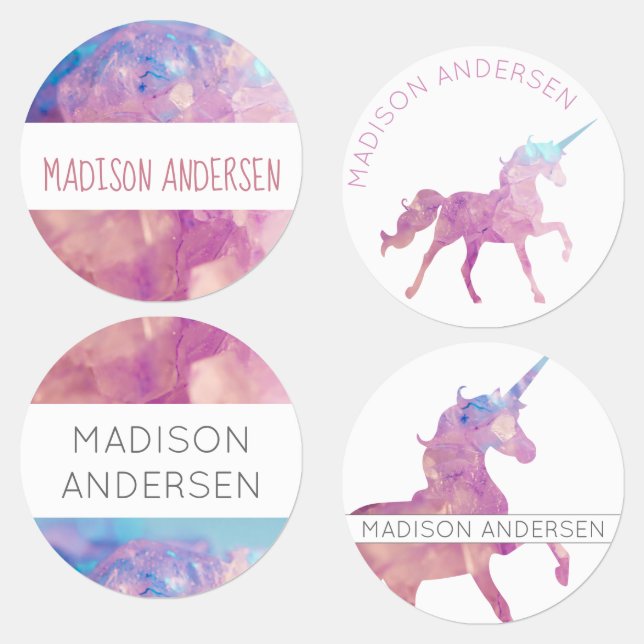 Cute  Unicorn Name Girl Kids' Labels (Group)