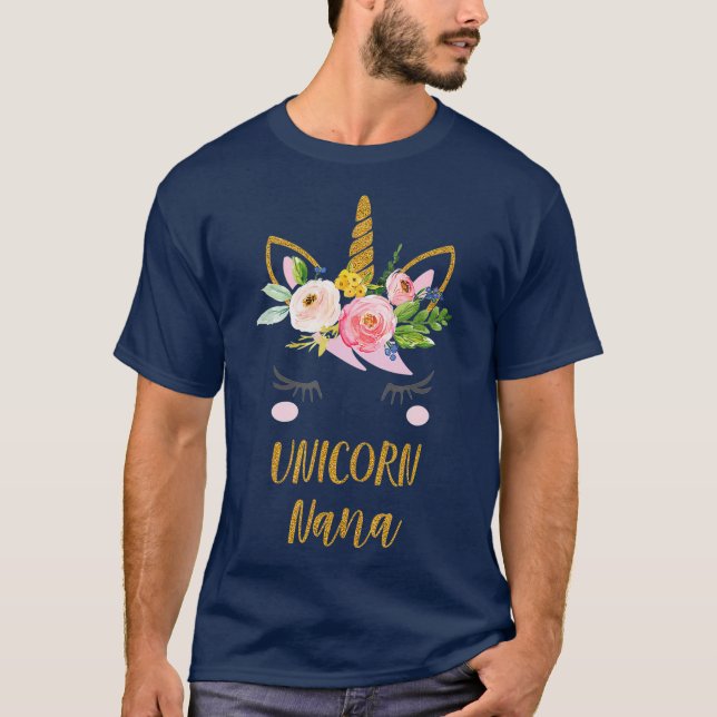 Cute Unicorn Nana Shirt Boho Grandma Unicorn (Front)