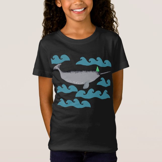 Cute Unicorn Narwhal Whale Whaley Sea Kids  T-Shirt (Front)
