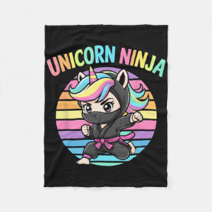 Cute Unicorn Ninja Girl Cute Preschool Squad Dream Fleece Blanket