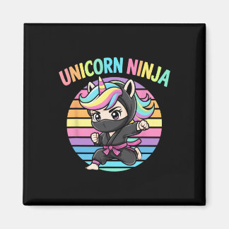 Cute Unicorn Ninja Girl Cute Preschool Squad Dream Magnet