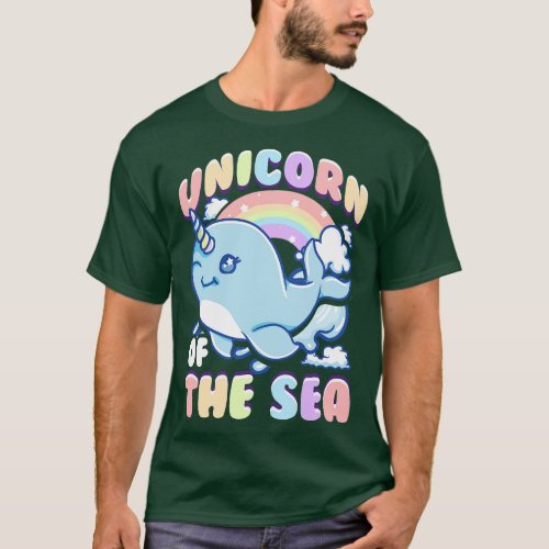 Cute Unicorn Of The Sea Narwhal Rainbow T_Shirt