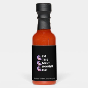 Cute Unicorn Old 3 Three Years Old Birthday x Kids Hot Sauces