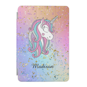 Cute Unicorn Ombre Rainbow Glitter Sparkle  iPad Mini Cover