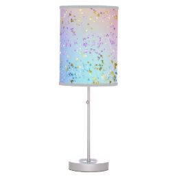Cute Unicorn Ombre Rainbow Glitter Sparkle Table Lamp