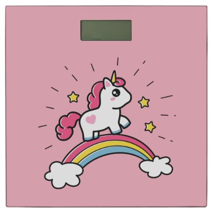 Cute Unicorn On A Rainbow Design Bathroom Scale