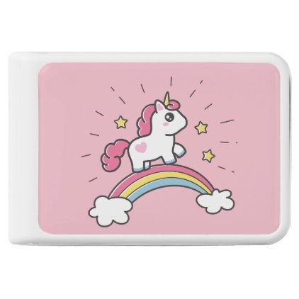 Cute Unicorn On A Rainbow Design Power Bank