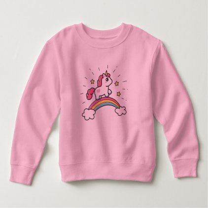 Cute Unicorn On A Rainbow Design Sweatshirt
