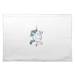 Cute Unicorn on an Aerial Hoop - Magical Illustrat Cloth Placemat