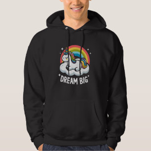 Cute Unicorn on Cloud Rainbow Dream Big for Unicor Hoodie