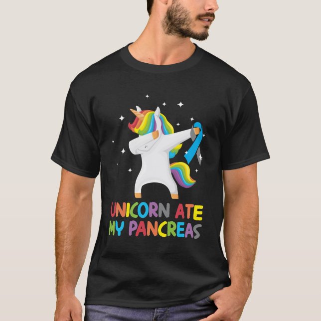 Cute Unicorn Pancreas Diabetic Kid T-Shirt (Front)