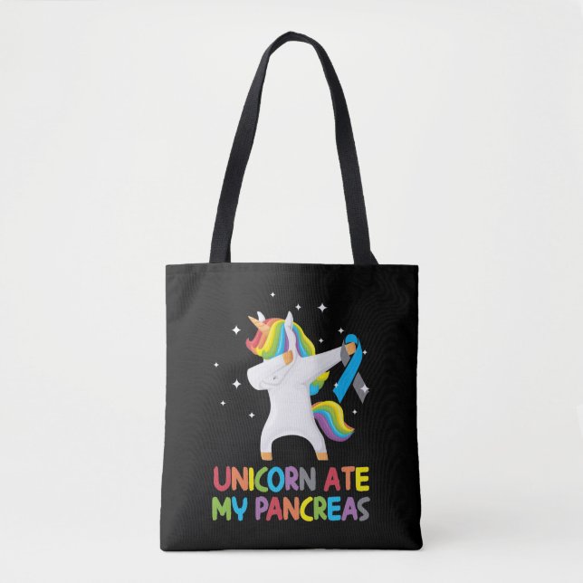Cute Unicorn Pancreas Diabetic Kid Tote Bag (Front)