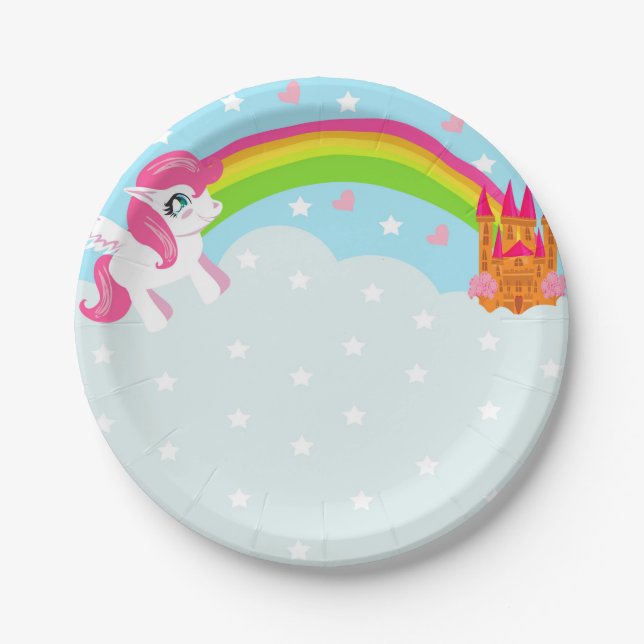 cute unicorn Paper Plate (Front)