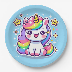 Cute Unicorn Paper Plates