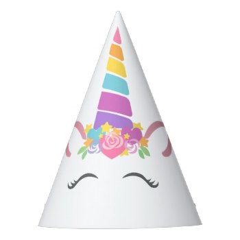 Cute Unicorn Party Hat by escapefromreality at Zazzle