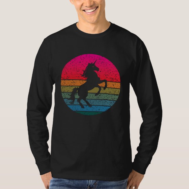 cute Unicorn party retro for girls and women T-Shirt (Front)