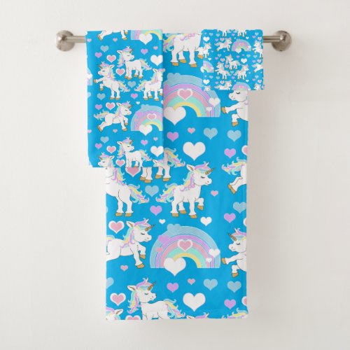 Cute Unicorn Pattern  Bath Towel Set