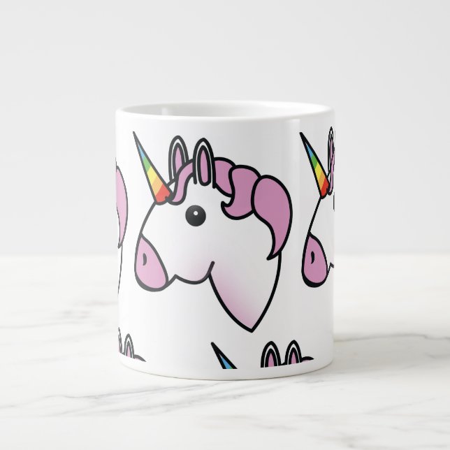 Cute Unicorn Pattern Giant Coffee Mug (Front)