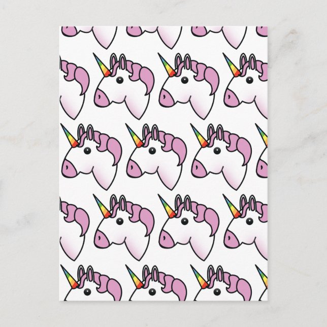 Cute Unicorn Pattern Postcard (Front)