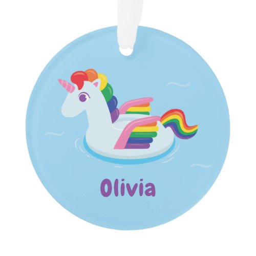 Cute Unicorn Pegasus Rainbow Pool Float Ornament