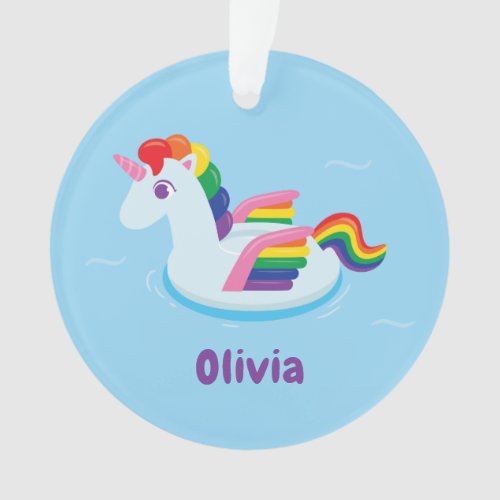 Cute Unicorn Pegasus Rainbow Pool Float Ornament