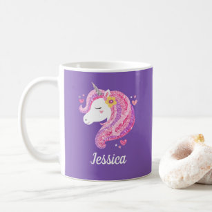 Cute Unicorn Personalized Name Coffee Mug