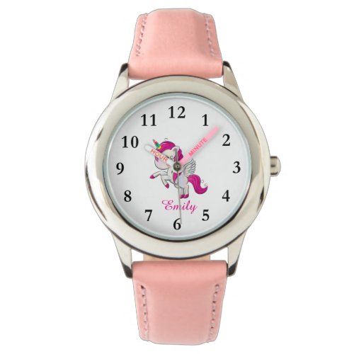 Cute Unicorn Personalized Name Kids Watch