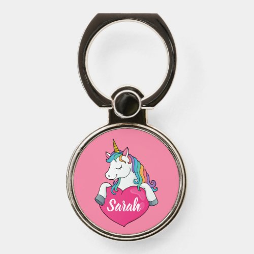 Cute Unicorn Personalized Name  Phone Ring Stand