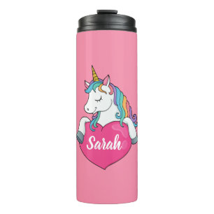 Cute Unicorn Personalized Name Thermal Tumbler