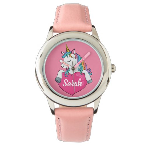 Cute Unicorn Personalized Name   Watch