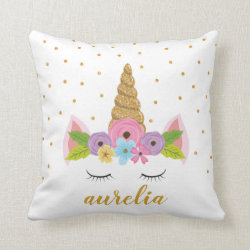 Cute Unicorn Personalized Pillow | Custom Color