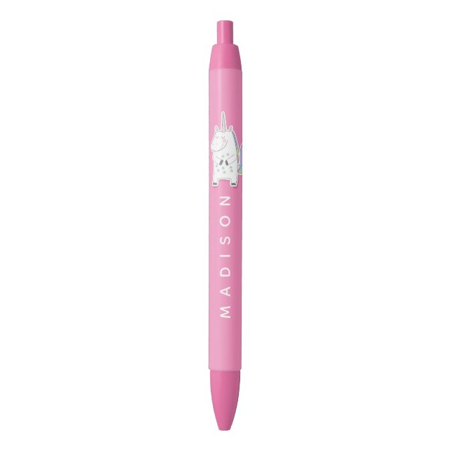 Cute Unicorn - Personalized Pink Girls' Pen (Front Vertical)