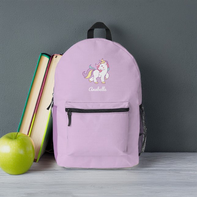 Cute Unicorn Personalized Printed Backpack (Creator Uploaded)