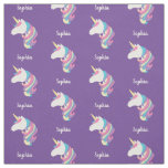 Cute Unicorn Personalized Purple Fabric