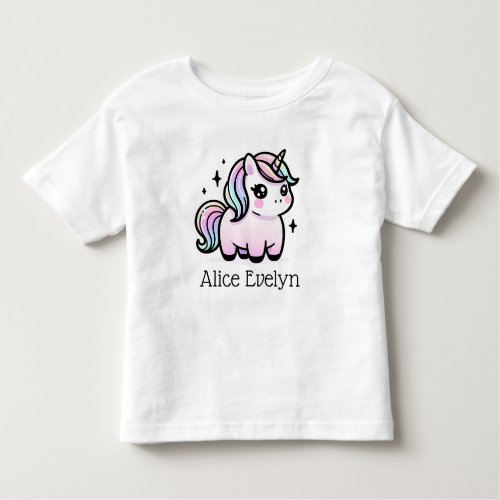 Cute Unicorn Personalized Toddler T_shirt
