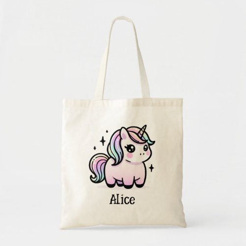 Cute Unicorn Personalized Tote Bag