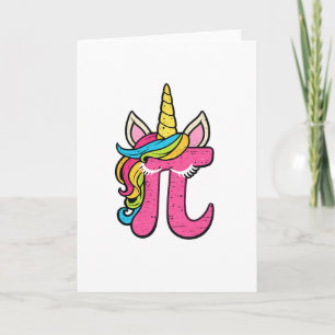 Cute Unicorn Pi Day 3.14 Math Number Pi Pun T-Shir Card